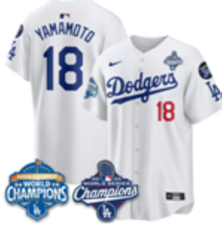 Men 2026 Nike Los Angeles Dodgers #18 Yamamoto White Game MLB Jersey 011->los angeles dodgers->MLB Jersey